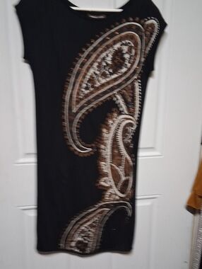 Brand New With Tags Ladies Adrian Vitadini Sheath Dress Brown Paisley